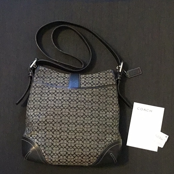 Silver with black Coach purse - Picture 2 of 3